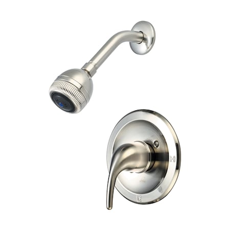 Single Handle Shower Trim Set, Wallmount, Brushed Nickel